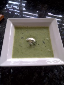 Broccoli and Castello Blue soup